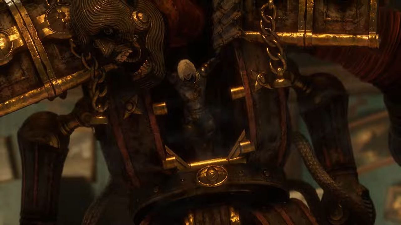 The defeat of the king of puppets in the main story of Lies of P (Image via NEOWIZ | YouTube/@ Esoterickk)